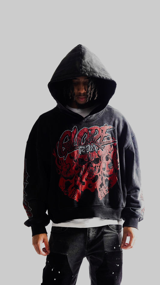 RAGE SKULL HOODIE (RED)